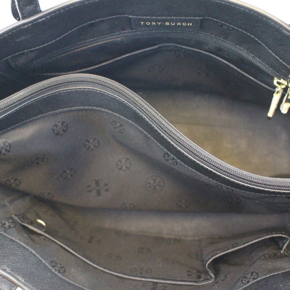 TORY BURCH York Black Leather Tote Small Bag - Picture 7 of 8